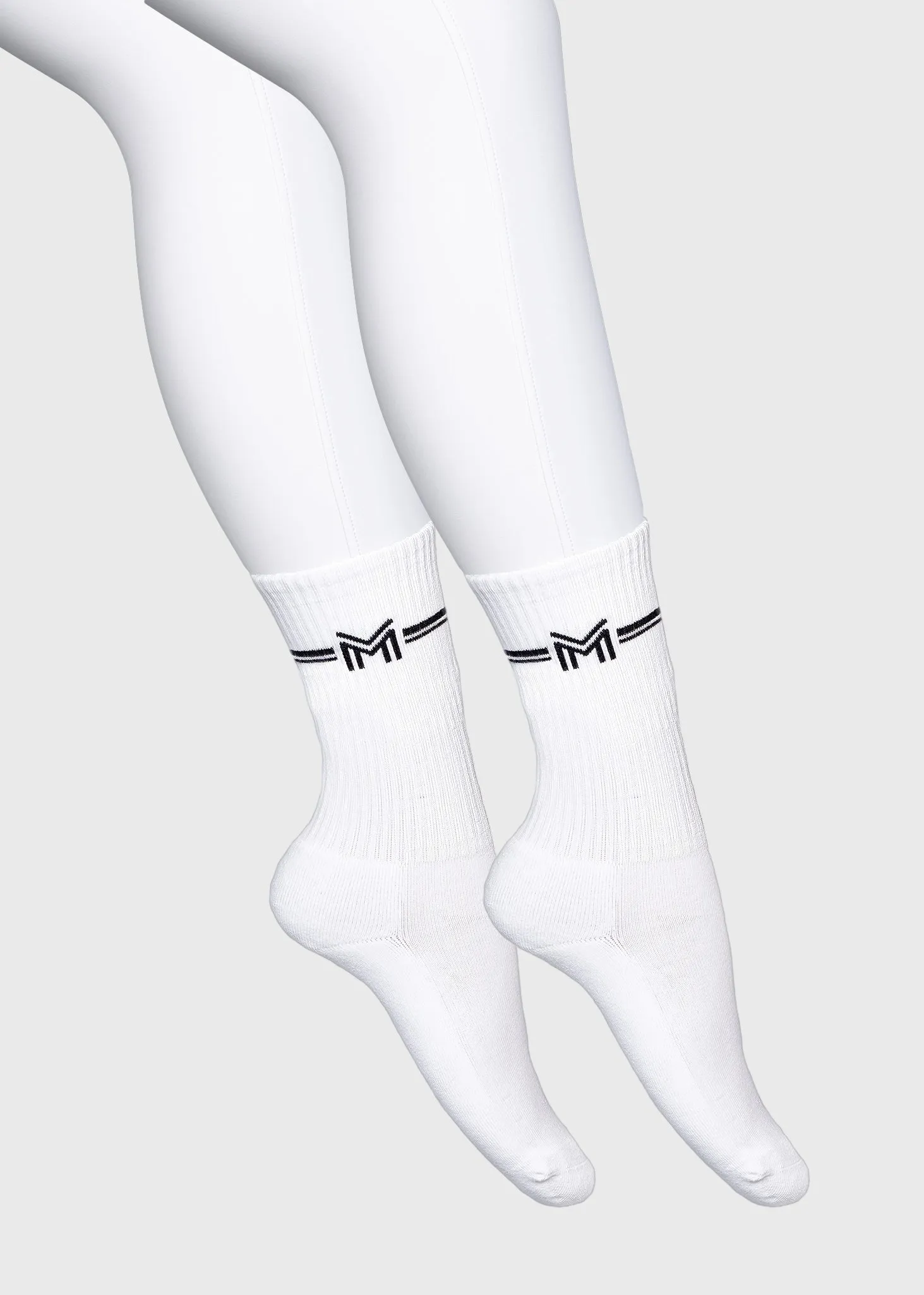 2-Pack Rise Sports Socks (White)