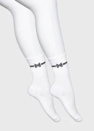 2-Pack Rise Sports Socks (White)
