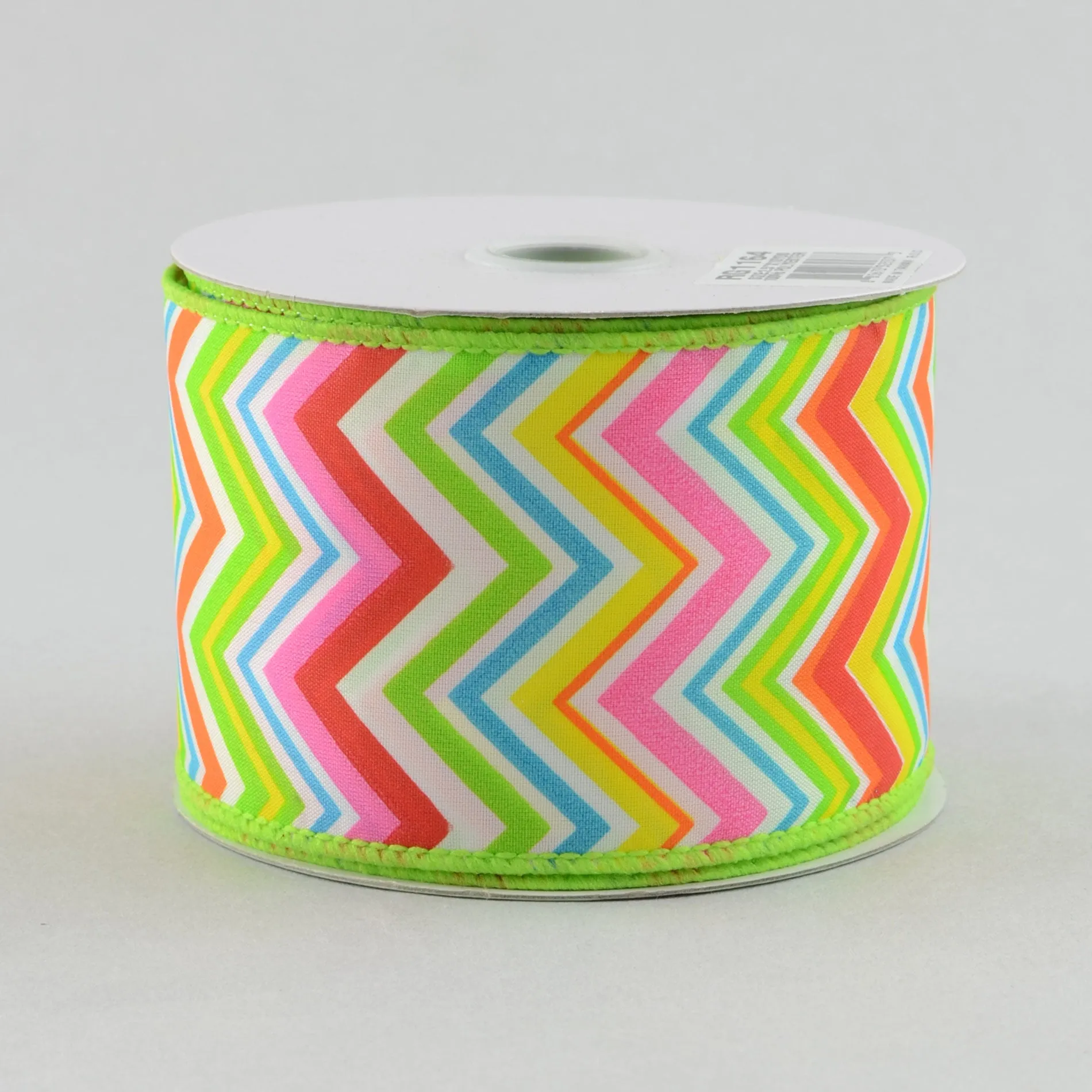 2.5" Multicolor Satin Chevron Ribbon (10 Yards)