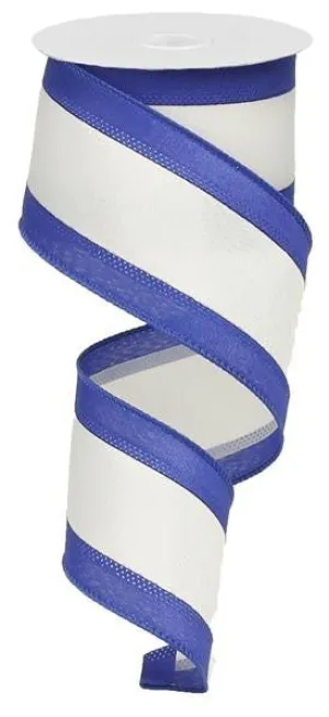 2.5" Satin Tri-Stripe Ribbon: Blue/White - 10Yds