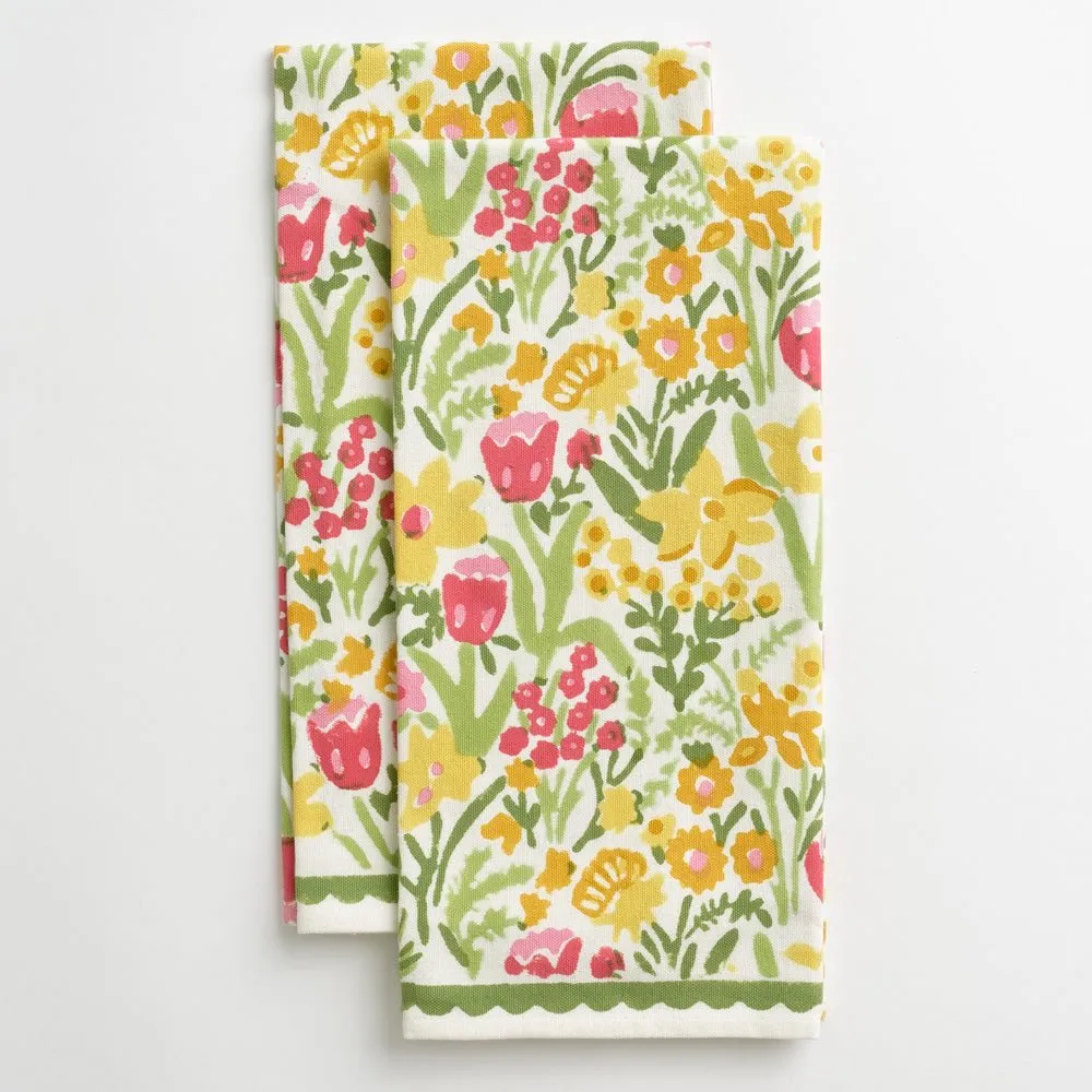 70s Flower Tea Towel