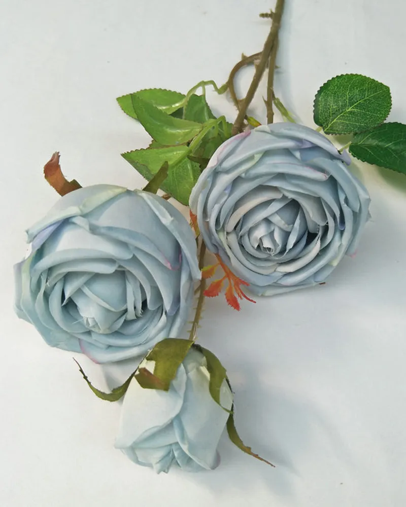 7Pcs Wholesale Three Heads Royal Rose Artificial Flower Wedding Decoration
