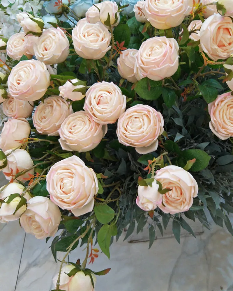 7Pcs Wholesale Three Heads Royal Rose Artificial Flower Wedding Decoration