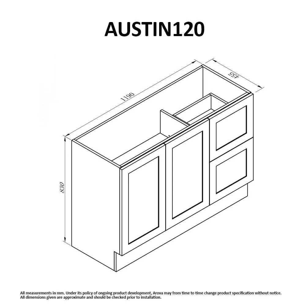 AUSTIN 1200mm Floor Standing Bathroom Vanity Left Hand Side