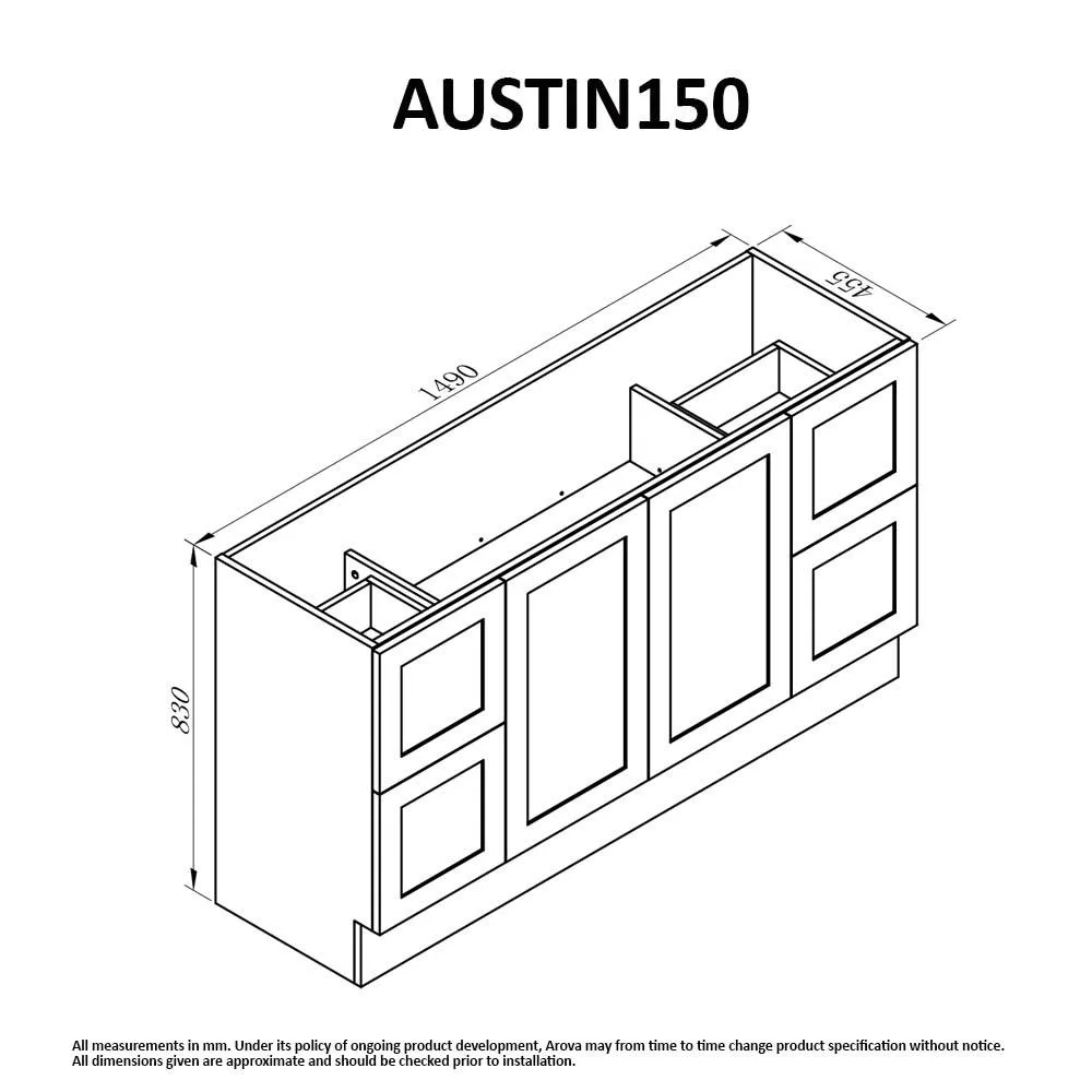 AUSTIN 1500mm Floor Standing Bathroom Vanity