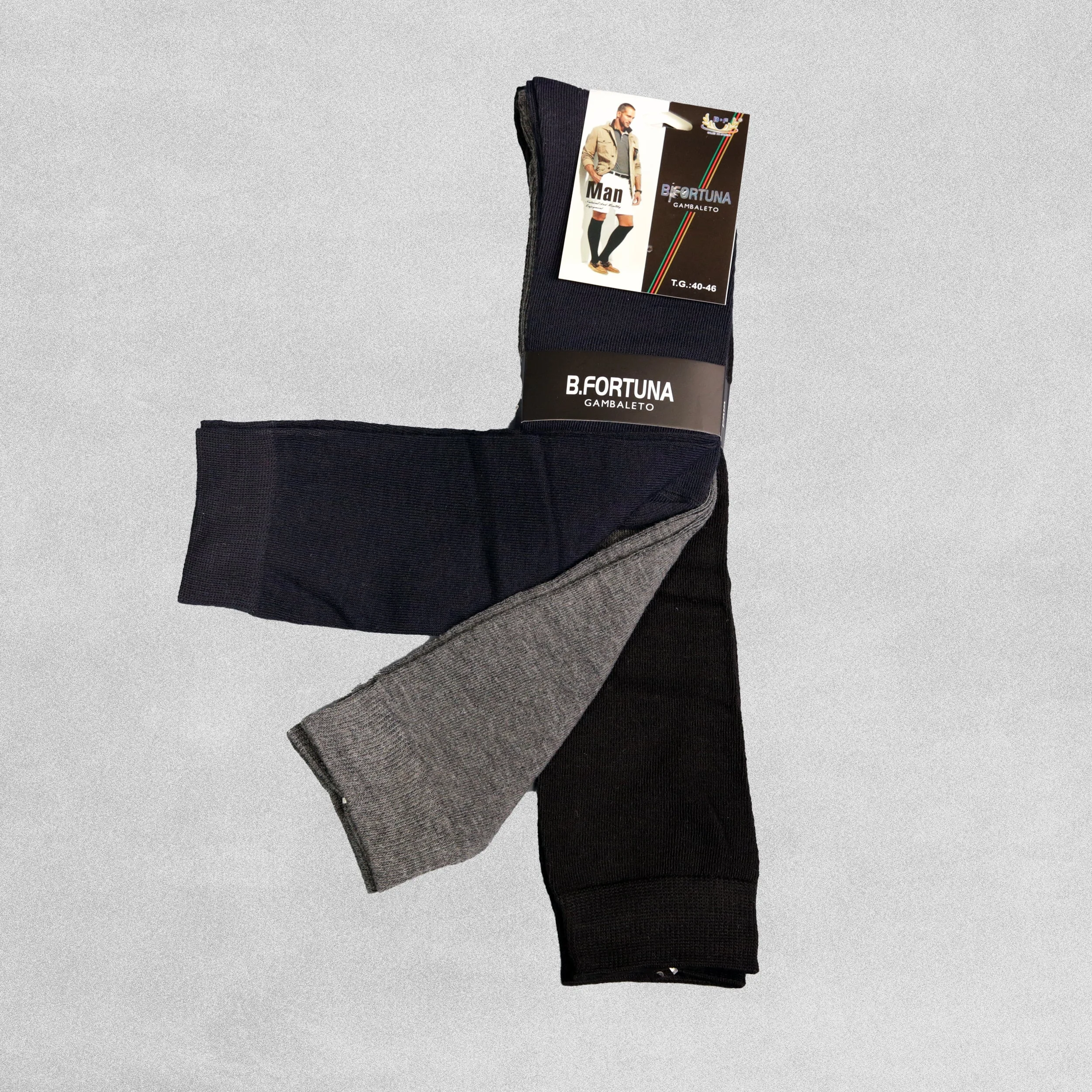 B.Fortuna Mens Knee Socks Assorted Colours Size 40-46 (UK 7-11) - 3 Pairs