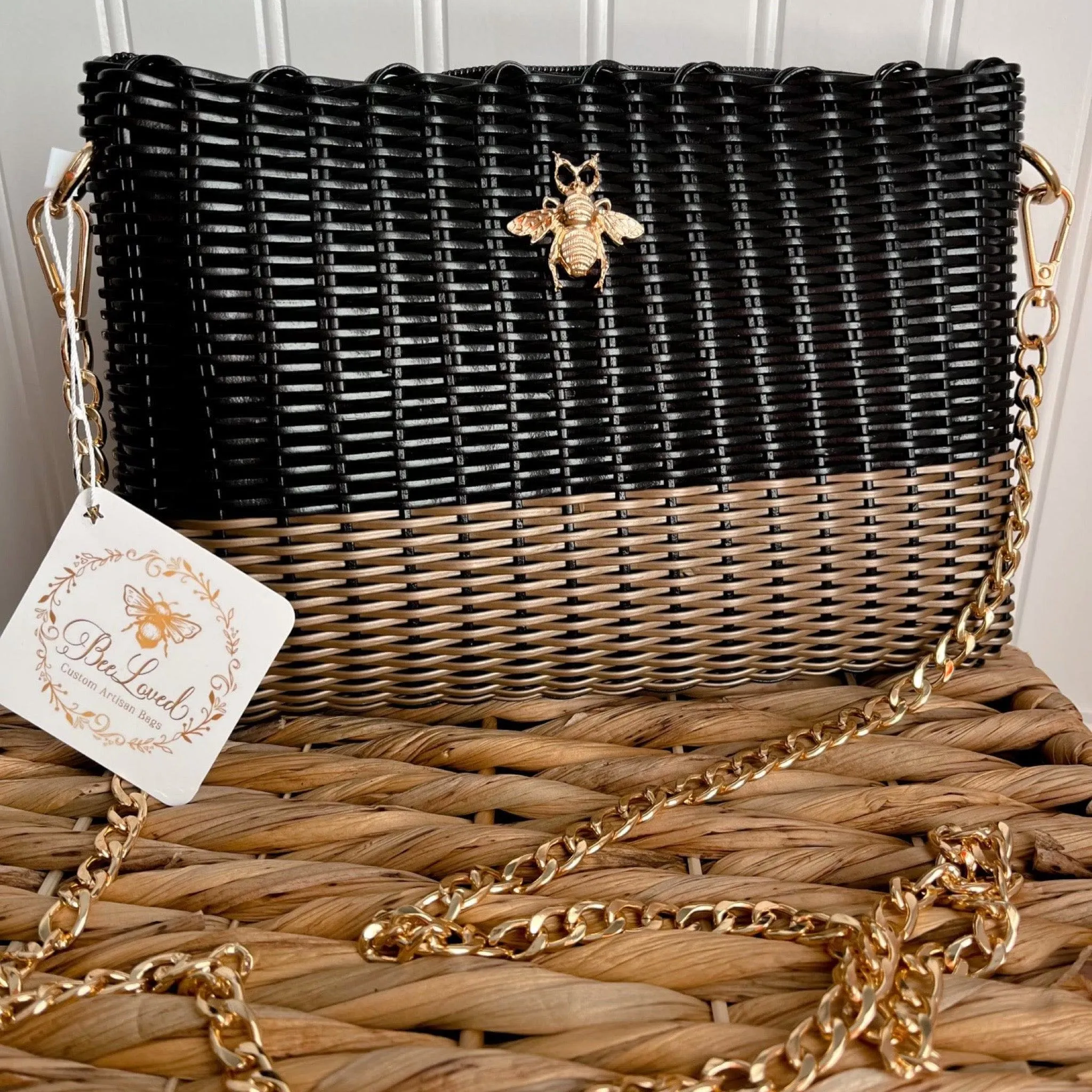 Black and Golden Crossbody/Clutch Bag