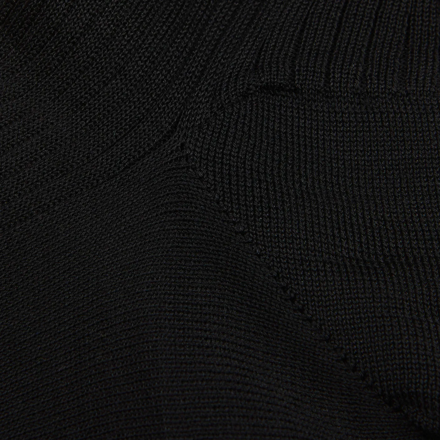 Black Cotton Fil d'Ècosse Ribbed Socks