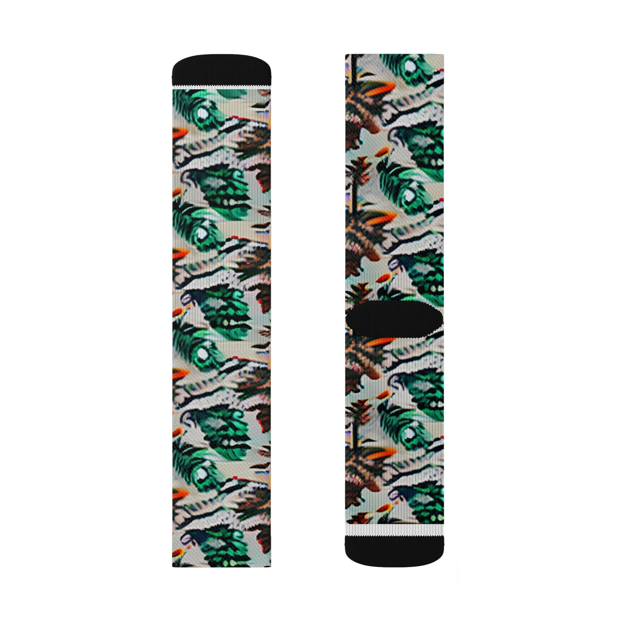Bold & Bright: Green and Orange Pattern Socks