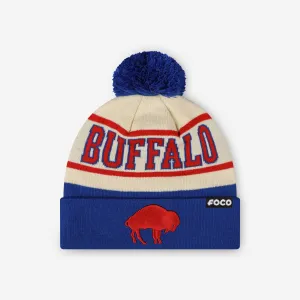 Buffalo Bills Heritage Stripe Retro Logo Pom Beanie