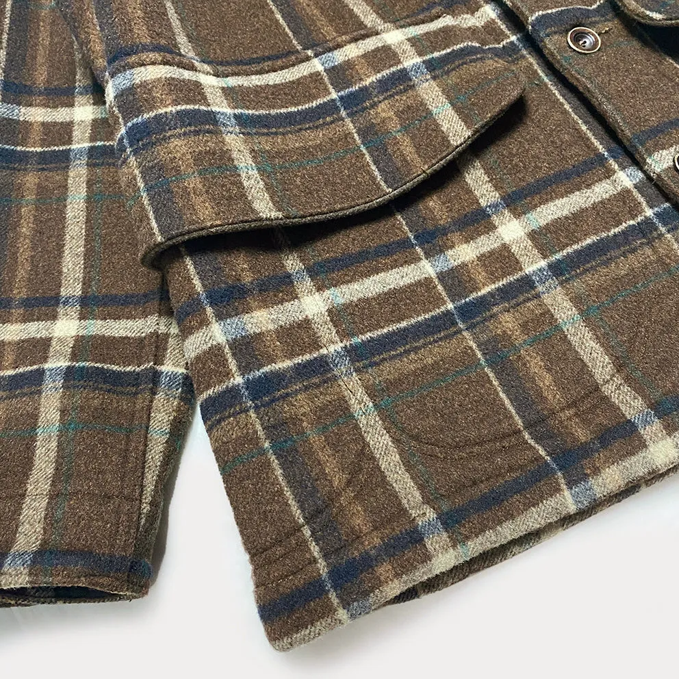 BZEN M.3011 MUSCOVY-BC REGULAR FIT 6 POCKET WOOL BLEND CHECK MELTON HUNTER'S JACKET-900GSM-E0 BROWN CHECK