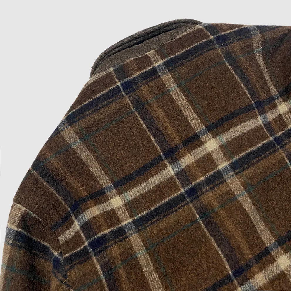 BZEN M.3011 MUSCOVY-BC REGULAR FIT 6 POCKET WOOL BLEND CHECK MELTON HUNTER'S JACKET-900GSM-E0 BROWN CHECK