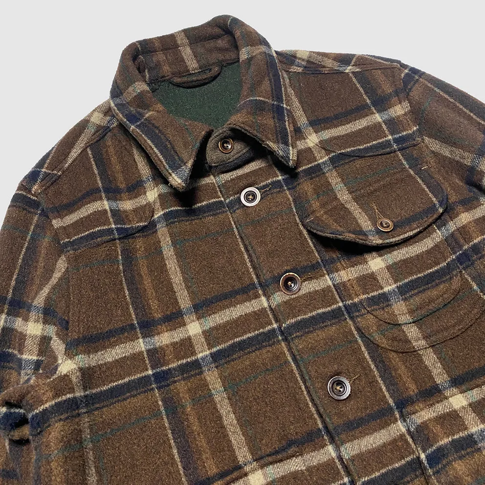 BZEN M.3011 MUSCOVY-BC REGULAR FIT 6 POCKET WOOL BLEND CHECK MELTON HUNTER'S JACKET-900GSM-E0 BROWN CHECK