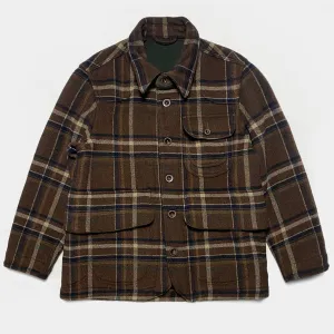 BZEN M.3011 MUSCOVY-BC REGULAR FIT 6 POCKET WOOL BLEND CHECK MELTON HUNTER'S JACKET-900GSM-E0 BROWN CHECK
