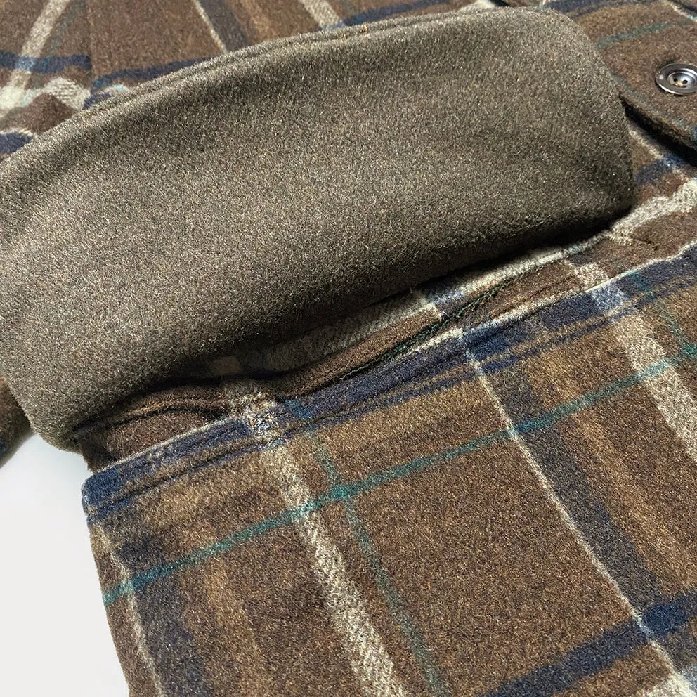 BZEN M.3011 MUSCOVY-BC REGULAR FIT 6 POCKET WOOL BLEND CHECK MELTON HUNTER'S JACKET-900GSM-E0 BROWN CHECK