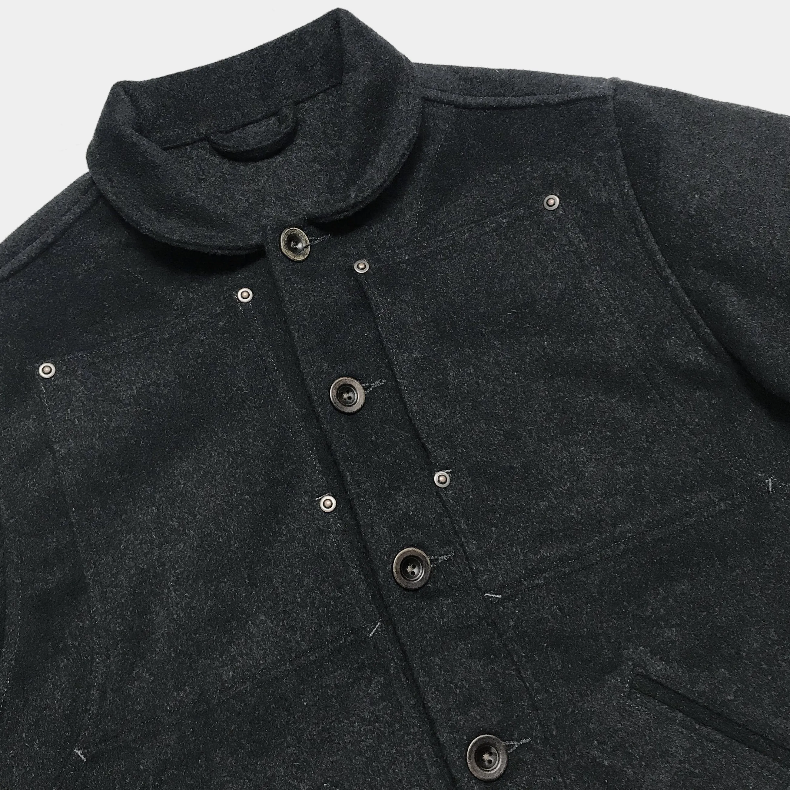BZEN M.3039-PEPE REGULAR FIT 4 POCKET DOUBLE FRONT PANEL WOOL BLEND JACKET-800GSM-E0 CHARCOAL
