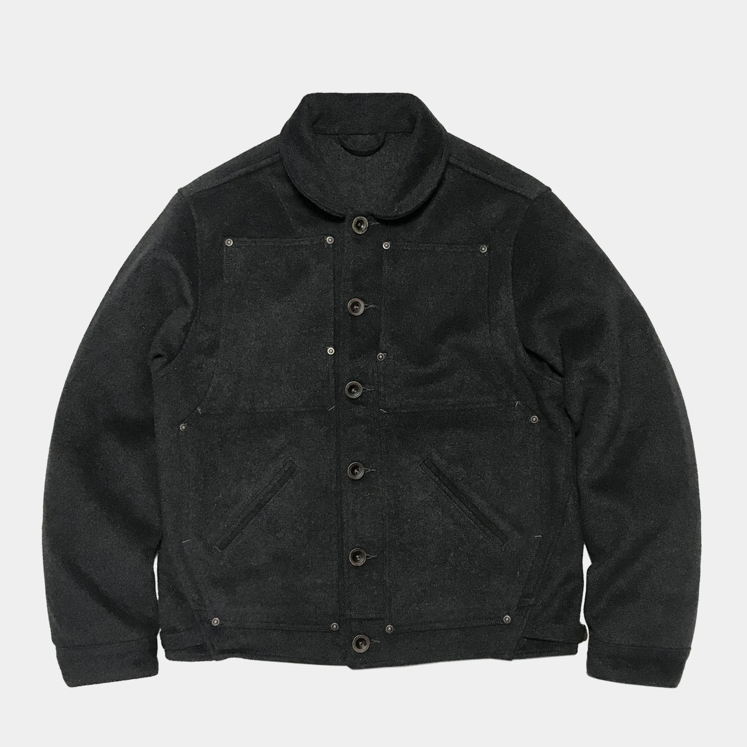 BZEN M.3039-PEPE REGULAR FIT 4 POCKET DOUBLE FRONT PANEL WOOL BLEND JACKET-800GSM-E0 CHARCOAL