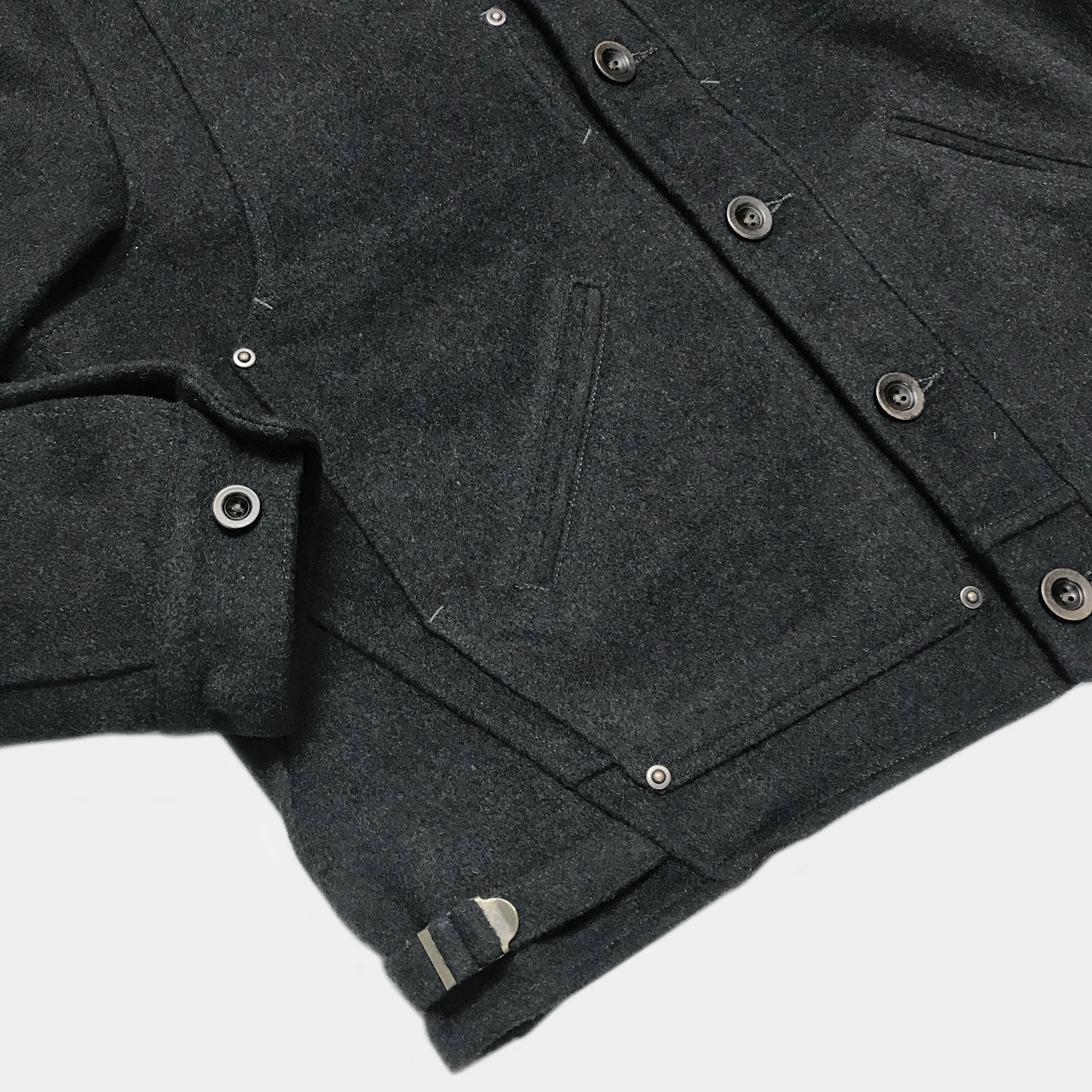 BZEN M.3039-PEPE REGULAR FIT 4 POCKET DOUBLE FRONT PANEL WOOL BLEND JACKET-800GSM-E0 CHARCOAL
