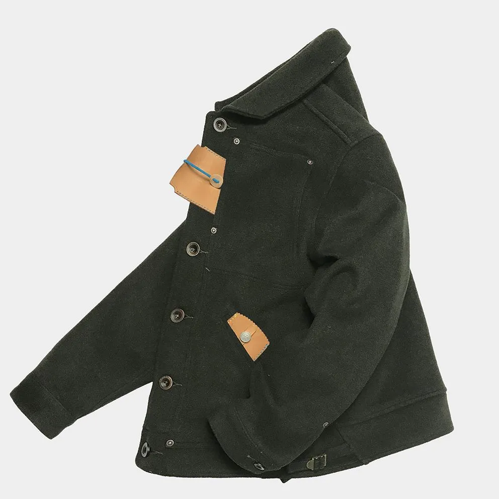 BZEN M.3039-PEPE REGULAR FIT 4 POCKET DOUBLE FRONT PANEL WOOL BLEND JACKET-800GSM-E0 FOREST