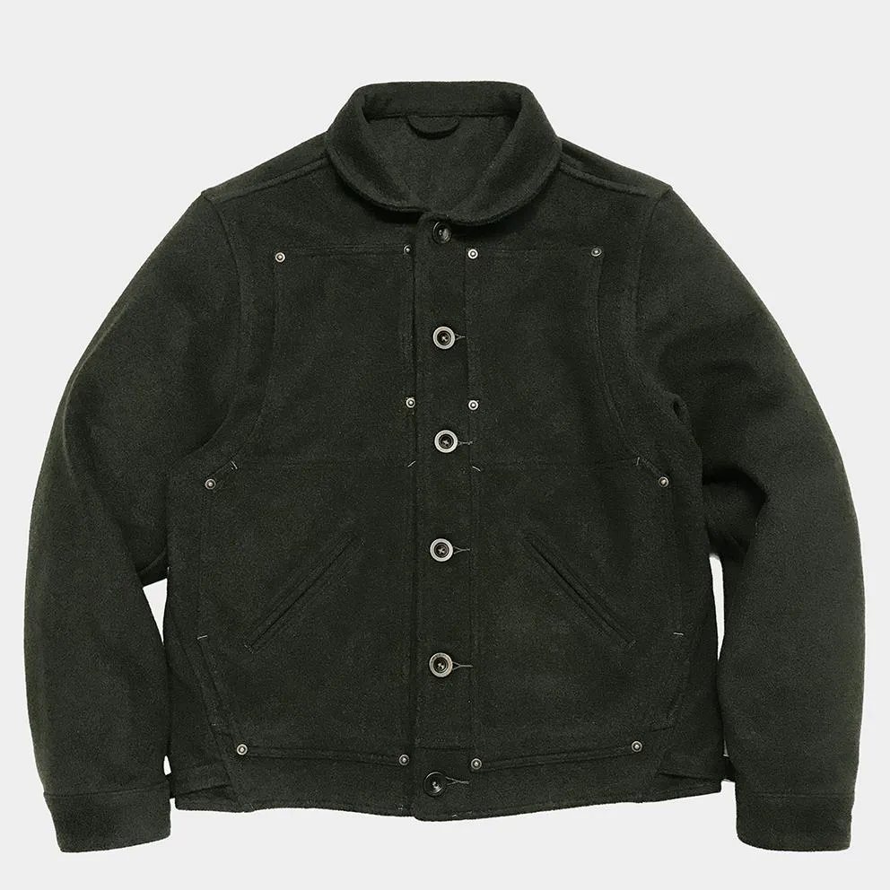 BZEN M.3039-PEPE REGULAR FIT 4 POCKET DOUBLE FRONT PANEL WOOL BLEND JACKET-800GSM-E0 FOREST