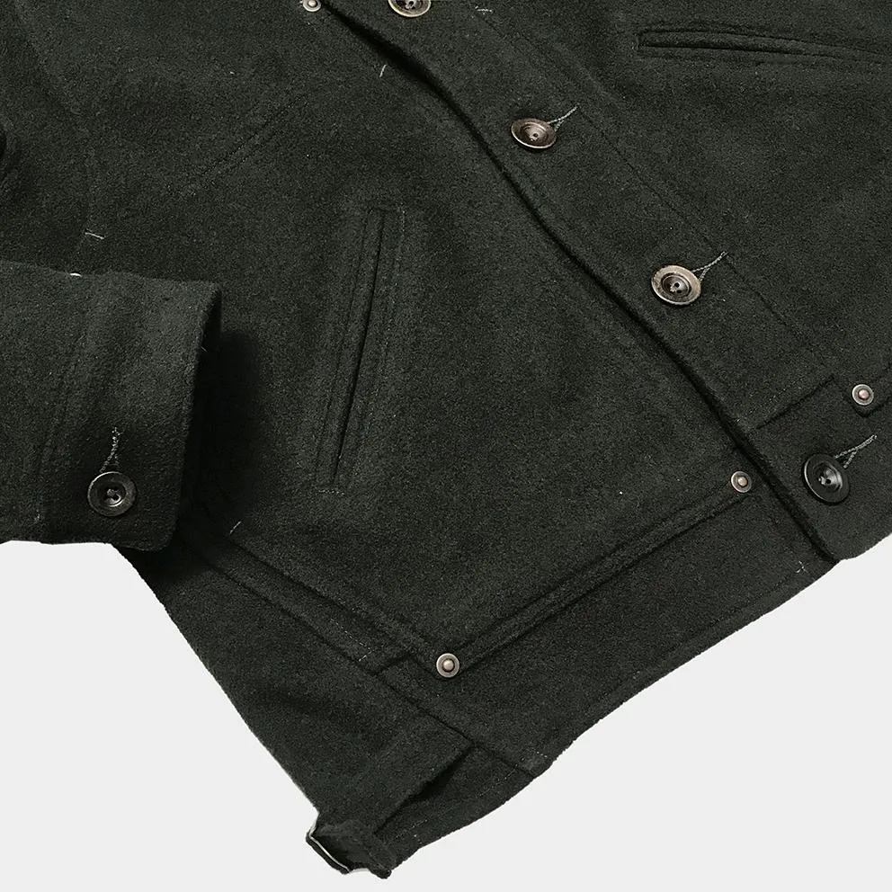 BZEN M.3039-PEPE REGULAR FIT 4 POCKET DOUBLE FRONT PANEL WOOL BLEND JACKET-800GSM-E0 FOREST