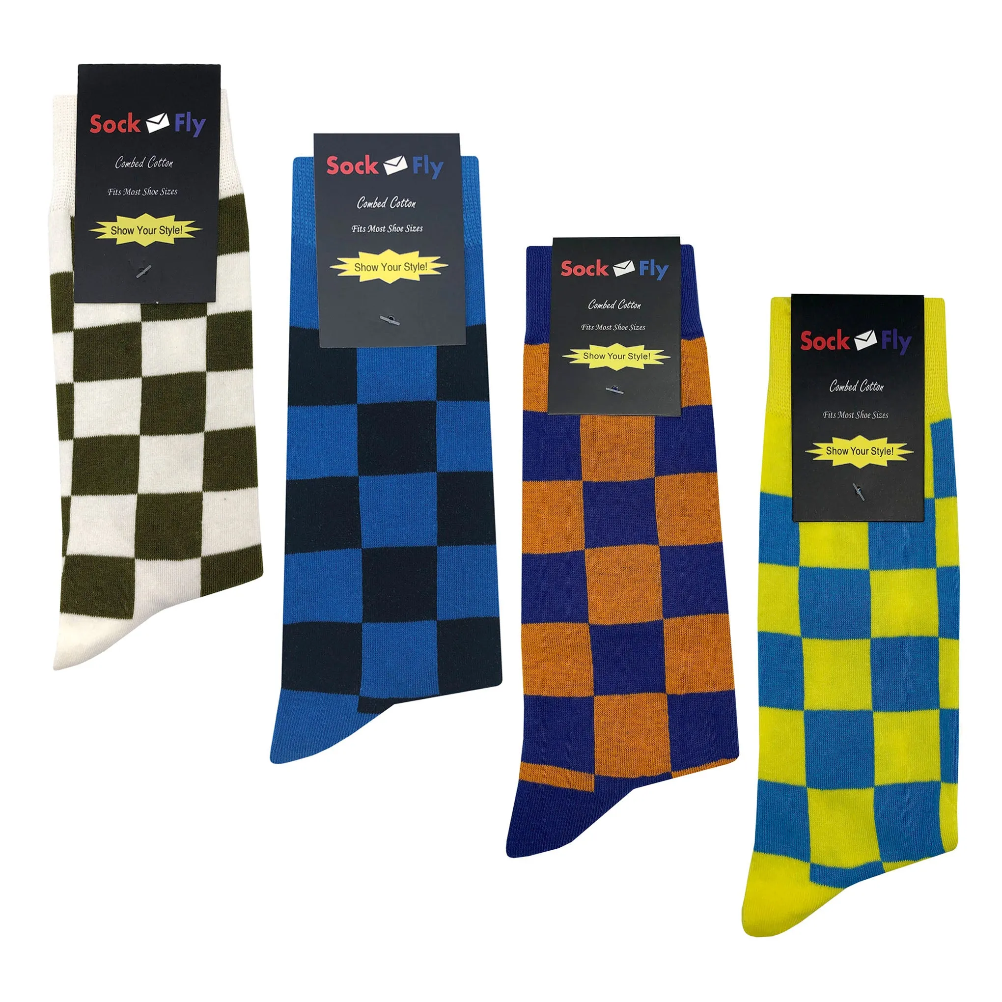 Checker Socks 4 Pack #2