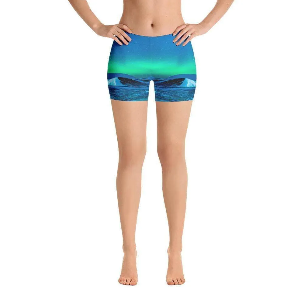 Cosmic Aurora | Blue & Green Sports Shorts | Submission Shark