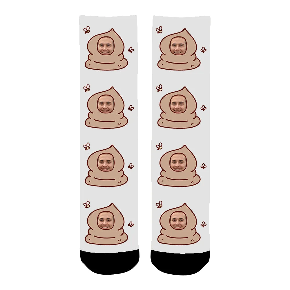 Custom Face Funny Feces Photo Socks