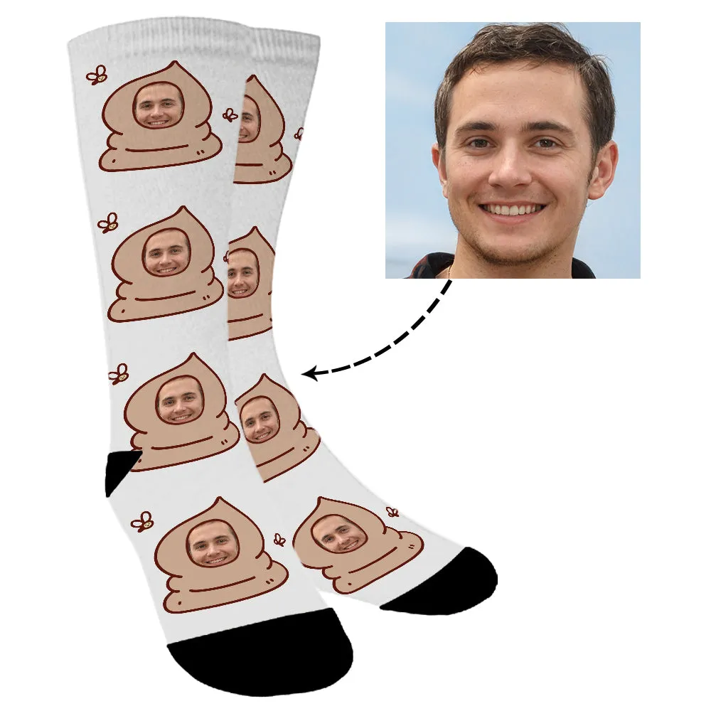 Custom Face Funny Feces Photo Socks