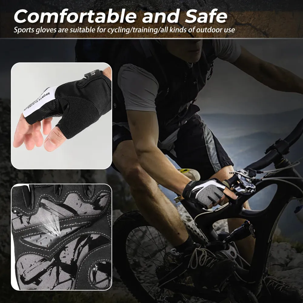 Cycling Half Finger Gloves Men Women Anti-Slip Shock-Absorbing Tactical Mountain Bike Gym Fitness Riding Bicycle Accessories