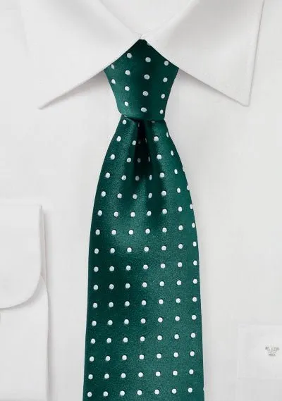 Dark Green Polka Dot Necktie