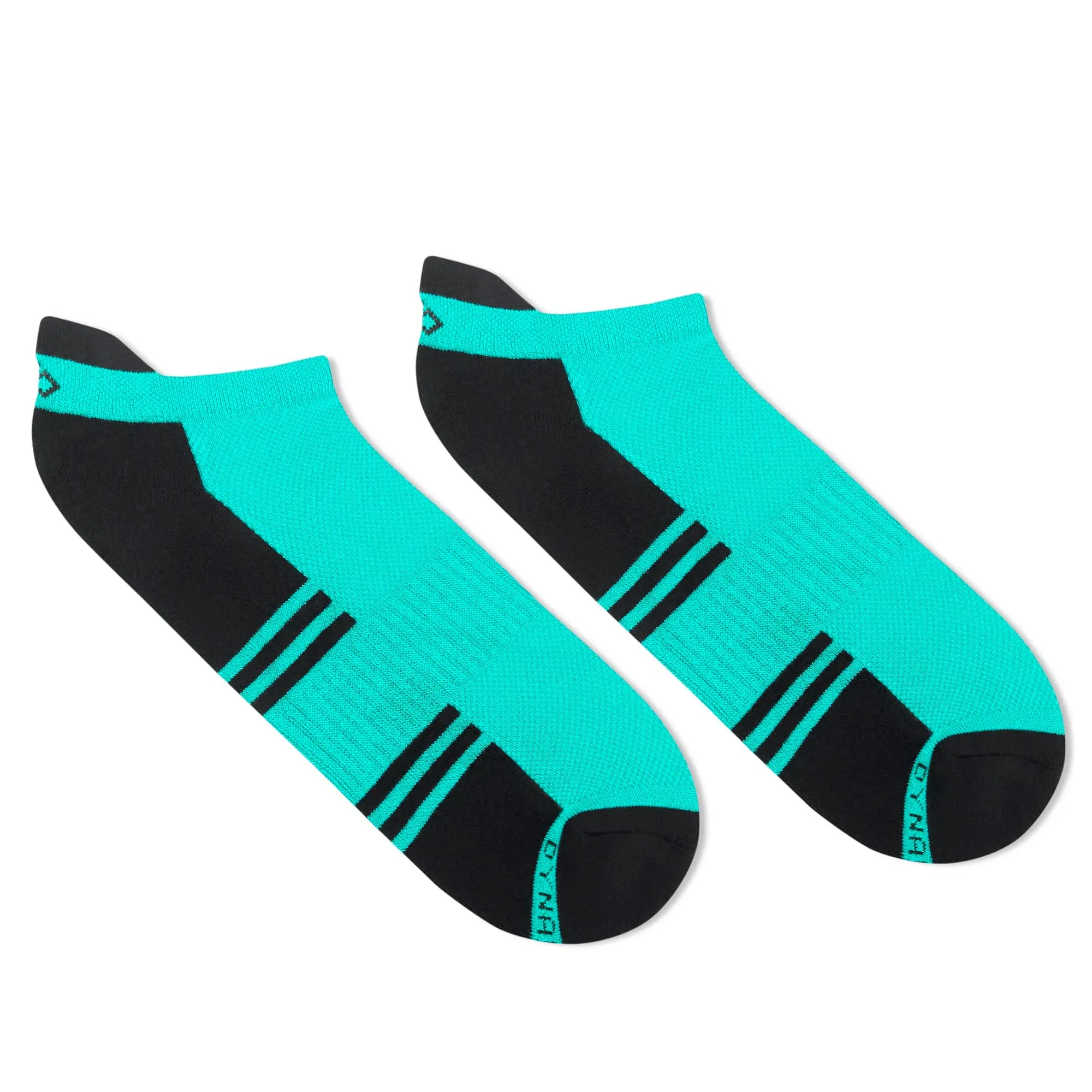 Dual Solid Turquoise/Black Bamboo Unisex Ankle Length Socks