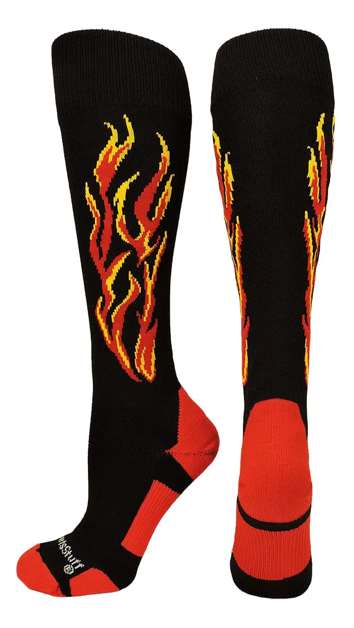 Flame Soccer Style Over the Calf Athletic Socks (multiple colors)