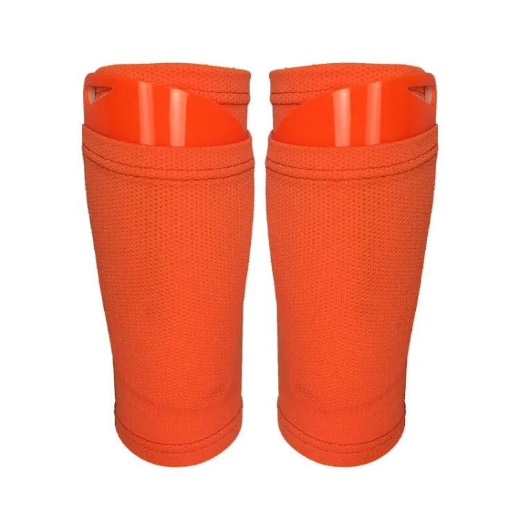 Football Shin Pads   Socks Sports Protective Equipment, Color: Orange (M)