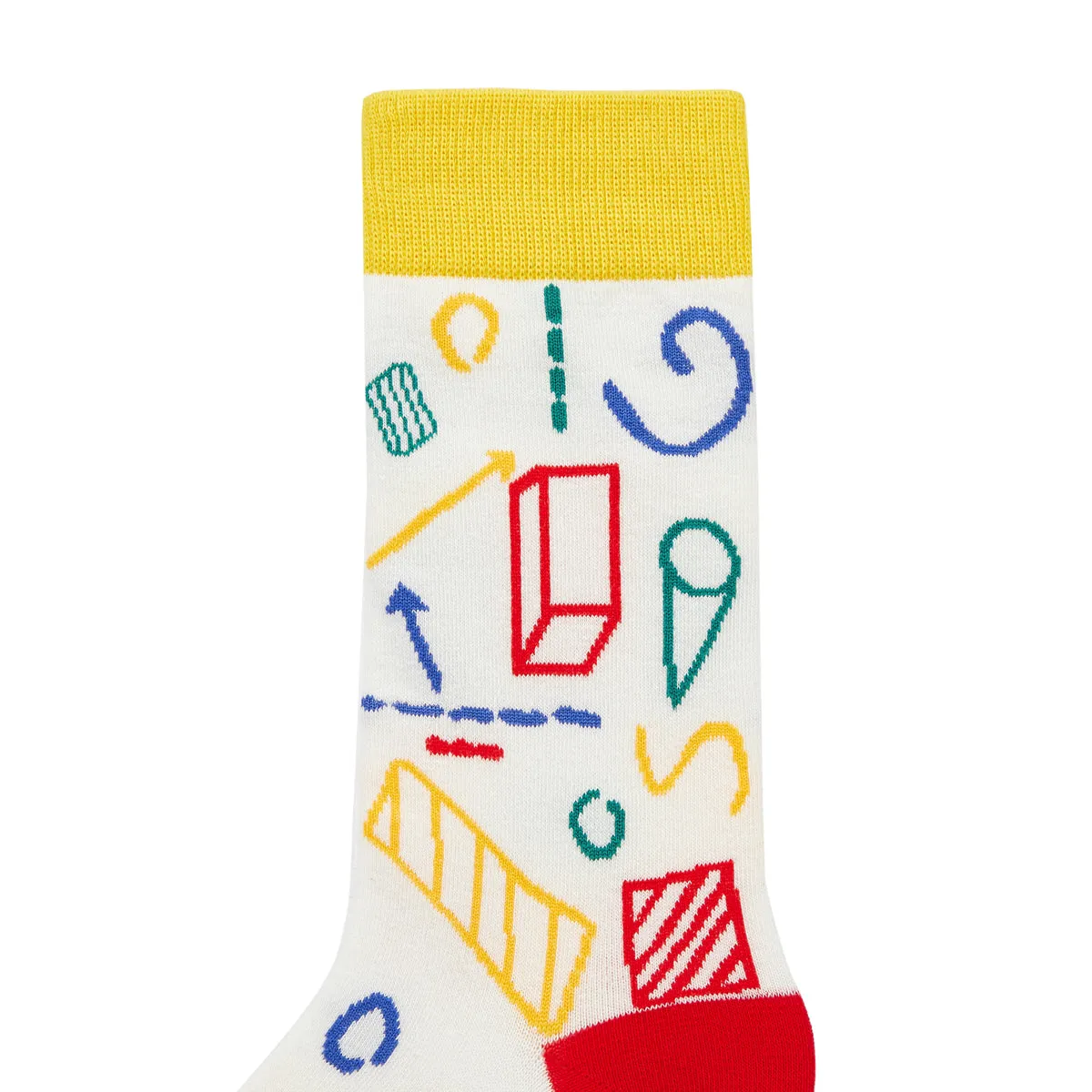 Geometry Printed Crew Length Socks