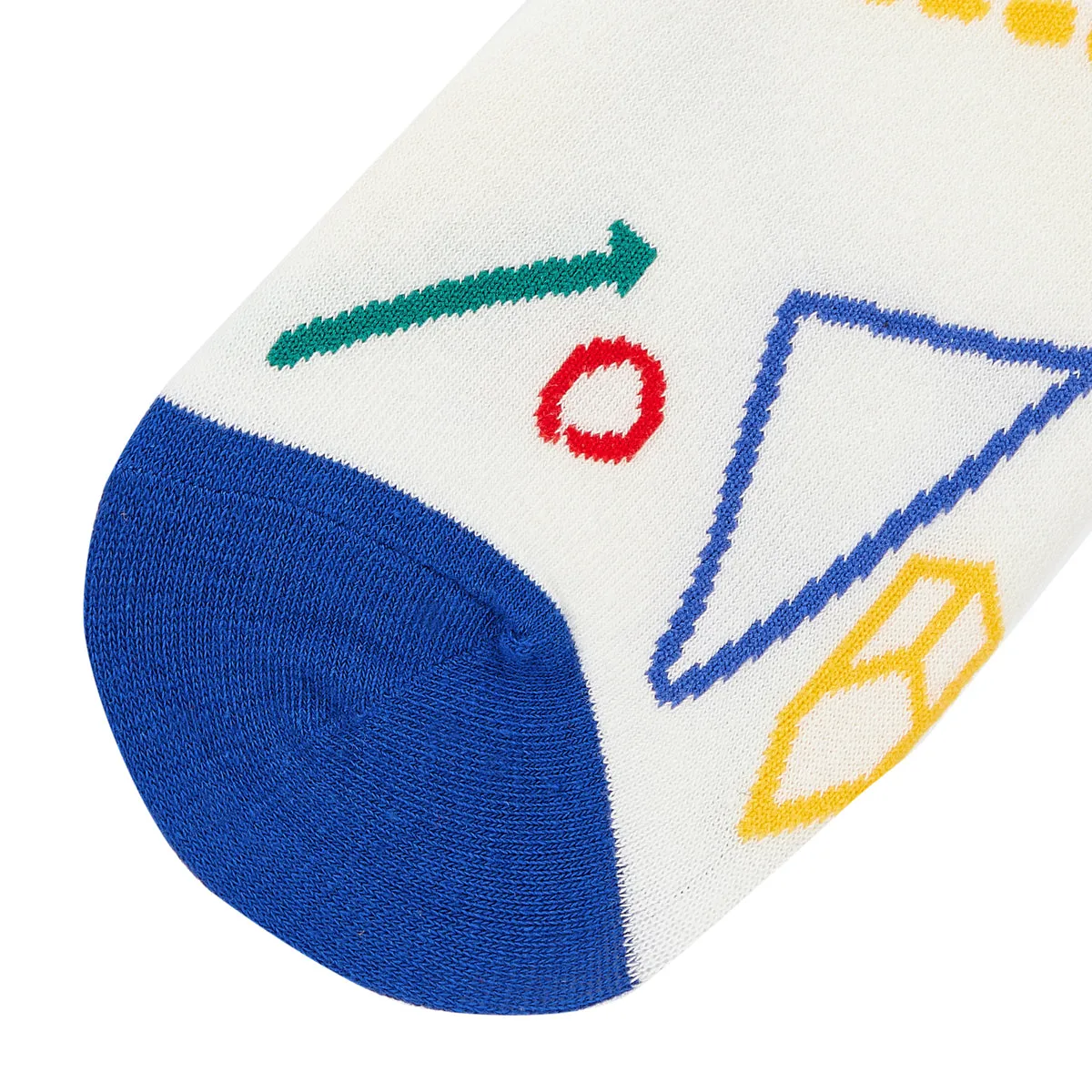 Geometry Printed Crew Length Socks