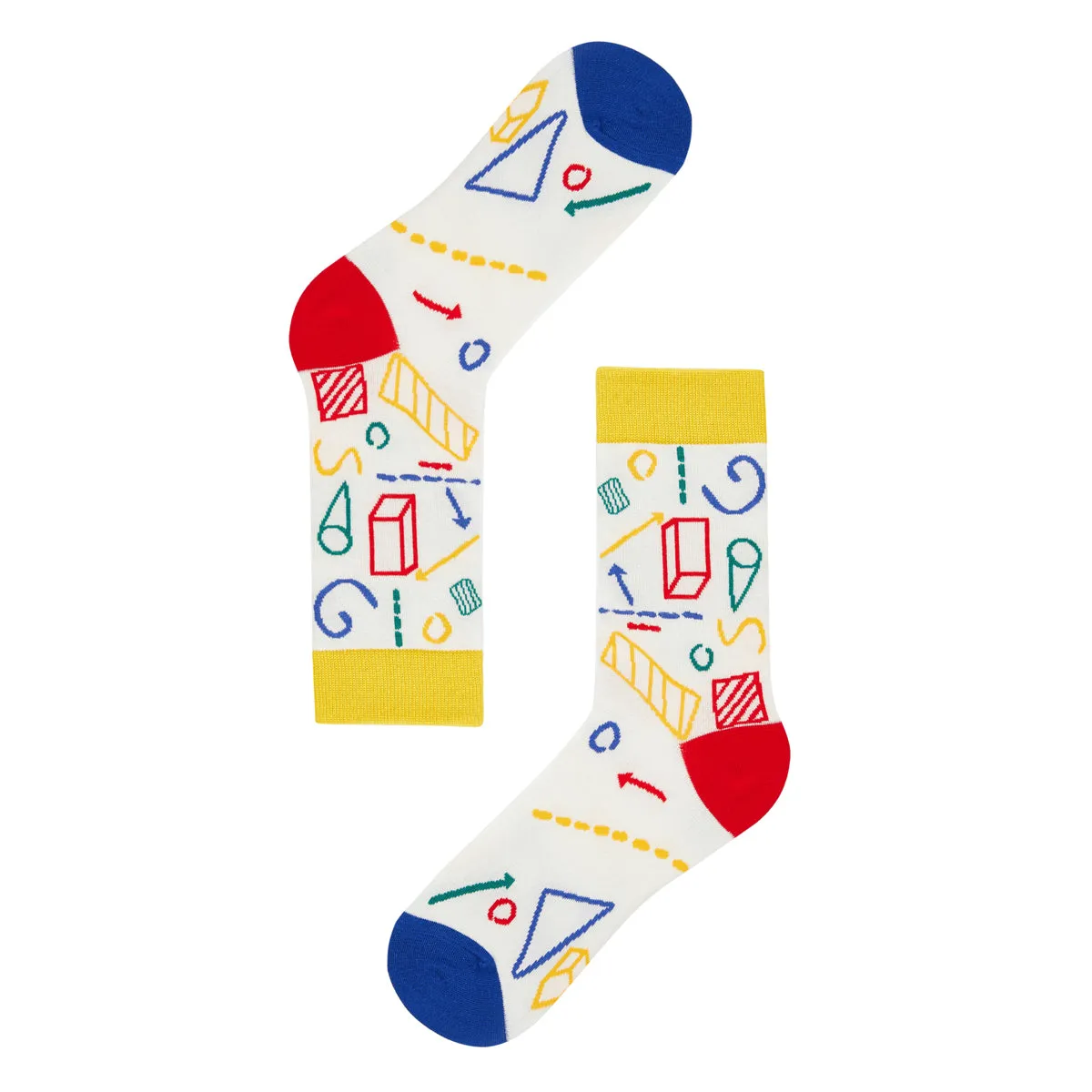 Geometry Printed Crew Length Socks