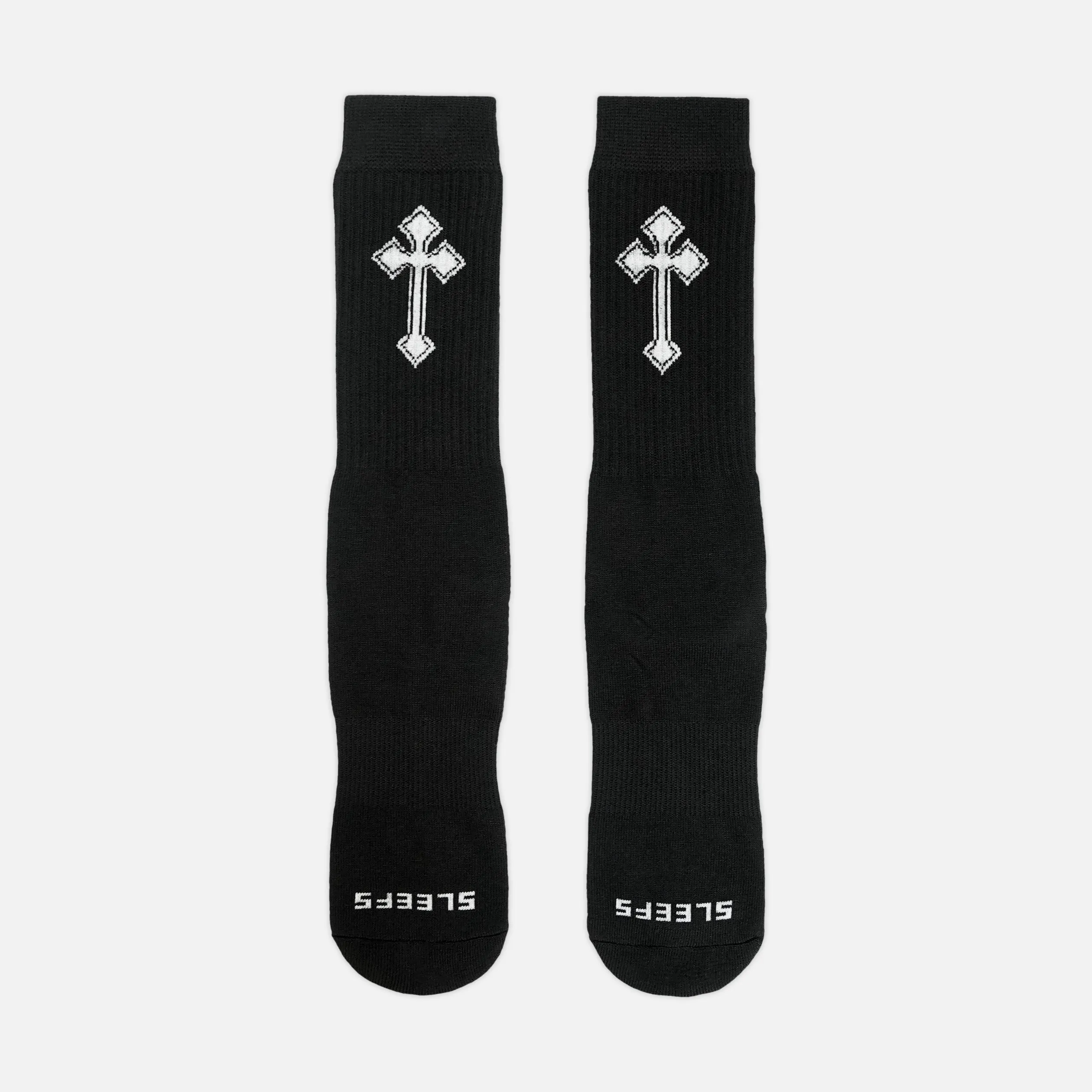 Gothic Cross Black Crew Socks