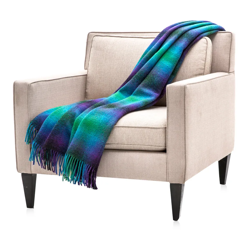 Green and Teal Plaid Throw