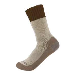 Heavyweight Synthetic-Wool Blend Boot Sock | Brown