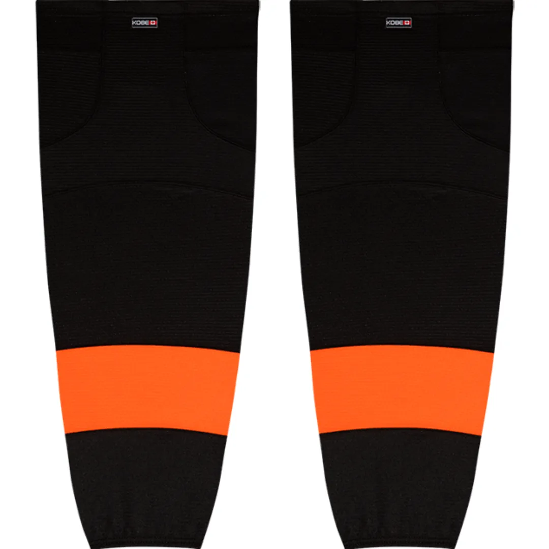 Kobe Sportswear K3GS88R Pro Series Philadelphia Flyers Third Black Mesh Ice Hockey Socks