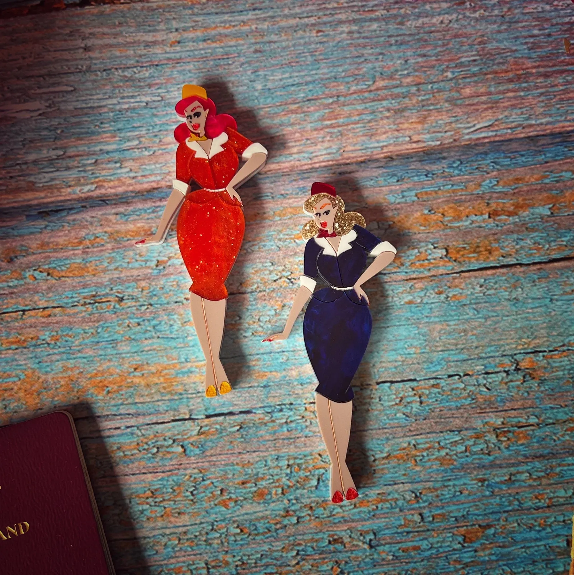 Leopard Print Bee : Air Hostess Brooch