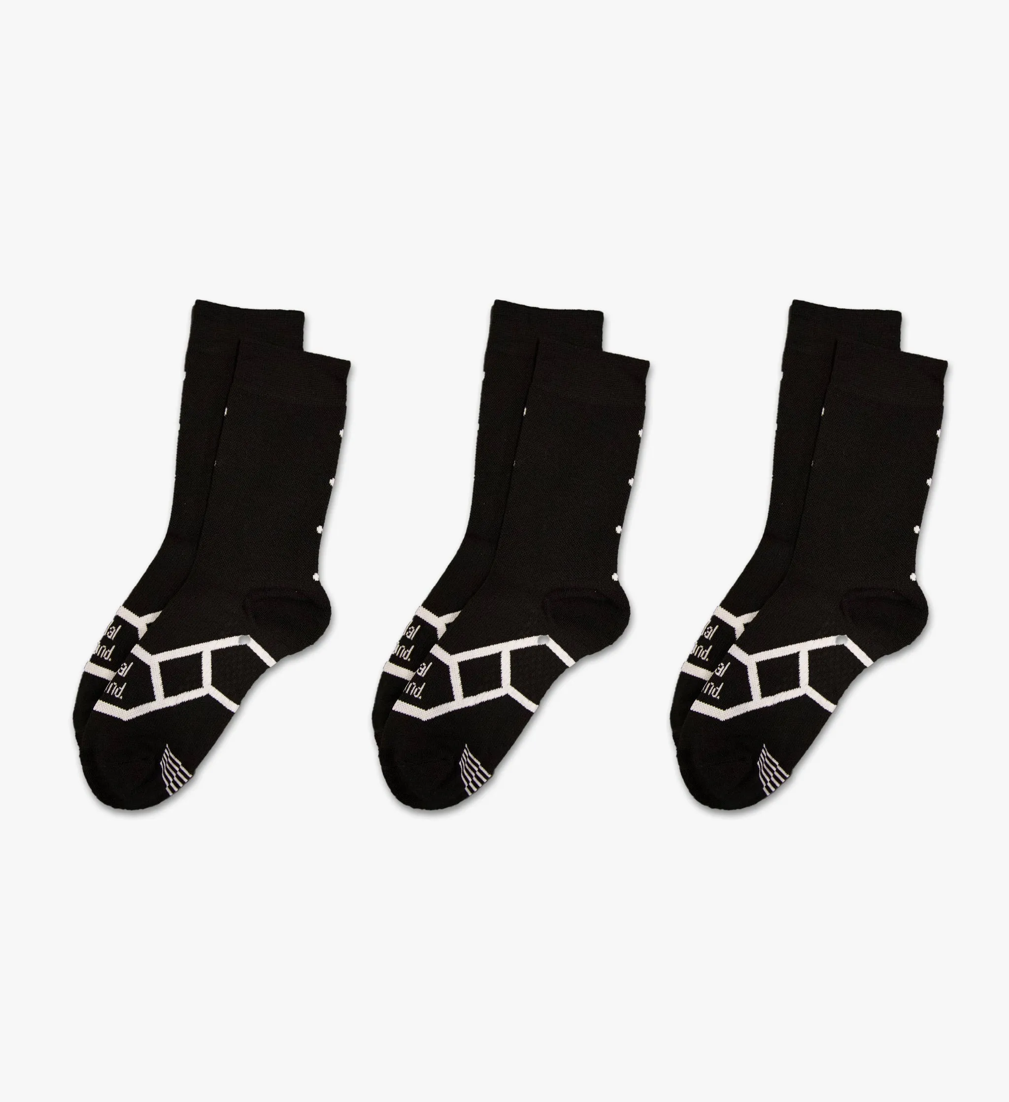 Lightweight / 3 Pack Merino Wool Socks - Black