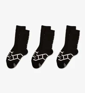Lightweight / 3 Pack Merino Wool Socks - Black