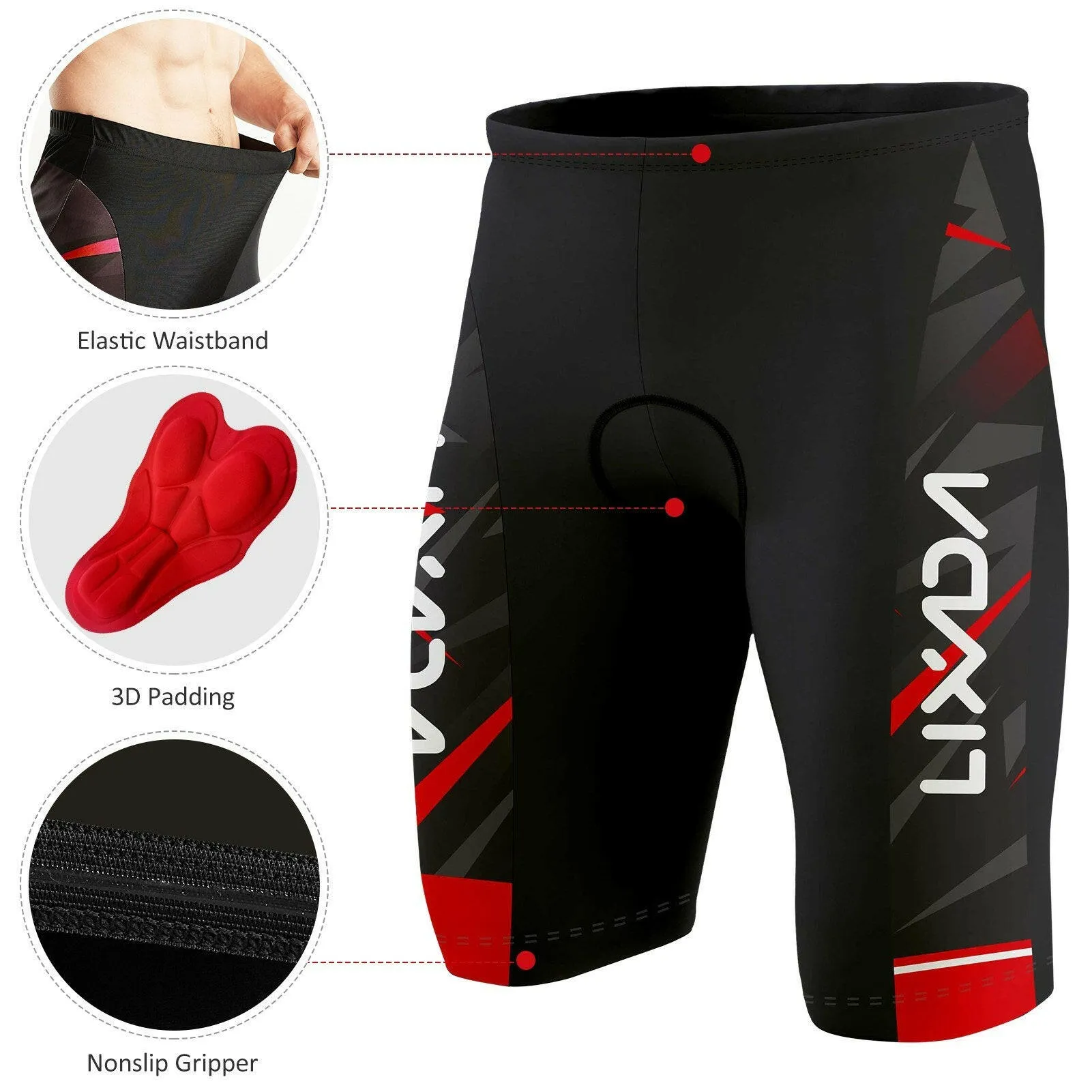 Lixada Men Cycling Jersey Breathable Short Sleeve Bike Shirt and Padded Shorts MTB Bicycle Clothing Suit