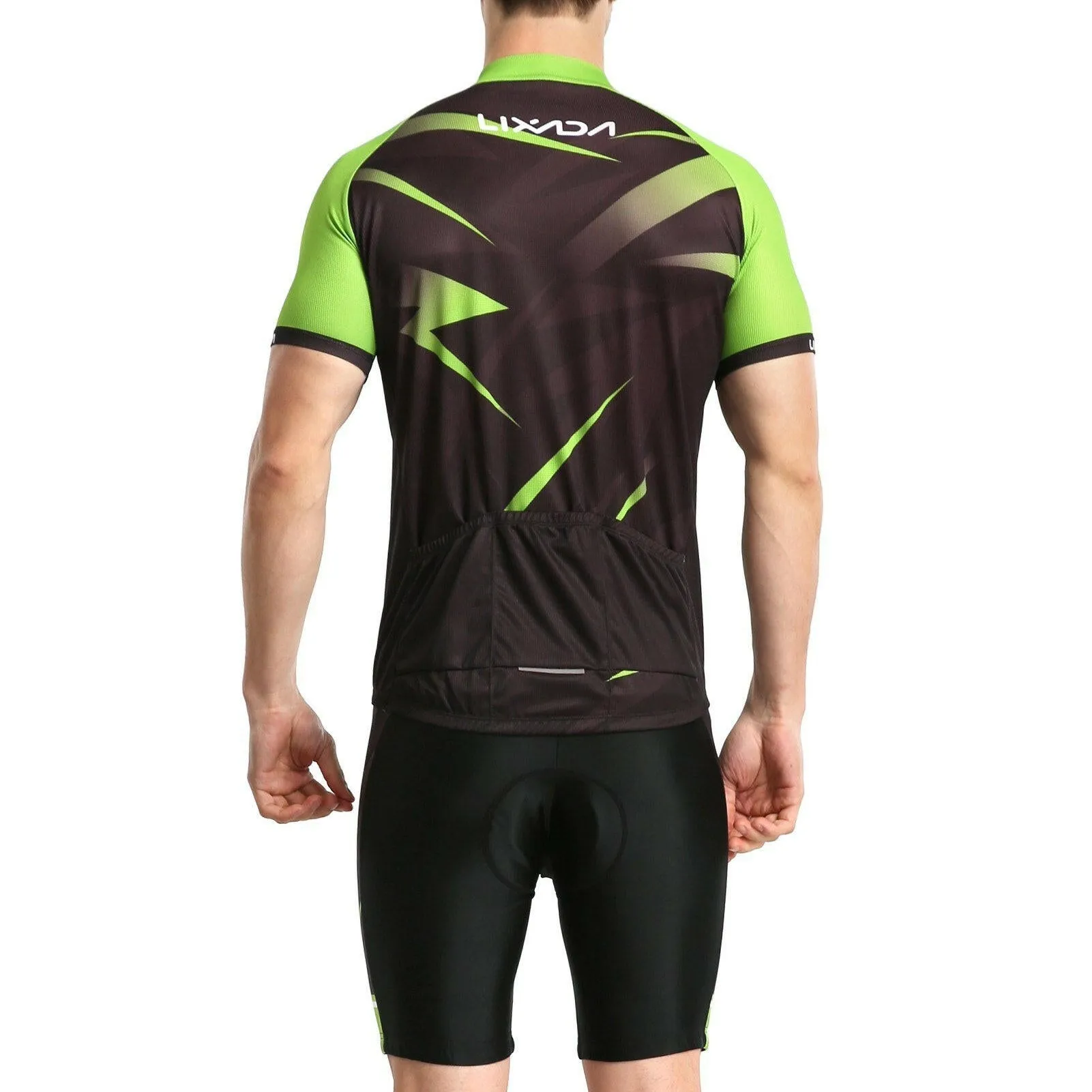 Lixada Men Cycling Jersey Breathable Short Sleeve Bike Shirt and Padded Shorts MTB Bicycle Clothing Suit