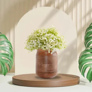 Mangia Wooden Vase - Dark Brown