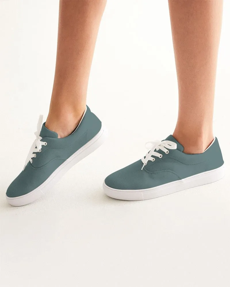 Medium Dark Blue Cool Green Women's Canvas Sneakers | Women's | Medium Dark Pale Pastel Blue Cool Green | C30M0Y15K60