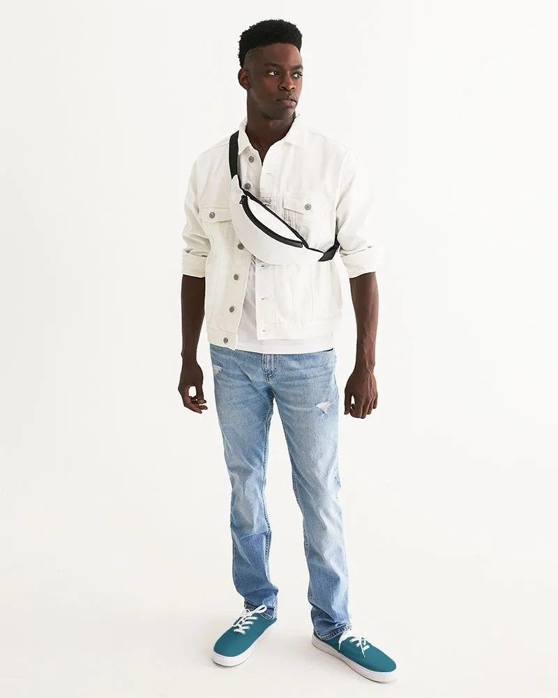 Medium Dark Cyan Men's Canvas Sneakers | Men's | Medium Dark Pastel Cyan | C60M0Y0K60