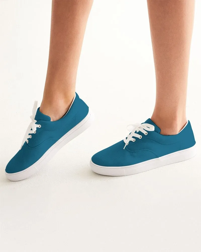 Medium Dark Cyan Women's Canvas Sneakers | Women's | Medium Dark Pure Cyan | C100M0Y0K60
